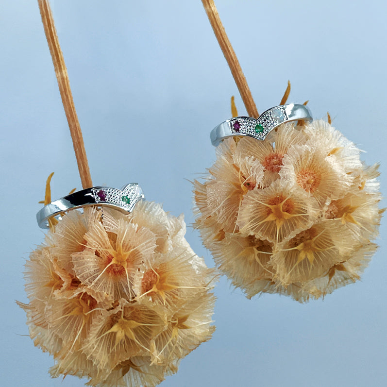 Wishbone Family History Ring in White Gold