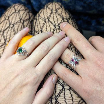 Spider & Web matching engagement rings  🕷️🕸️