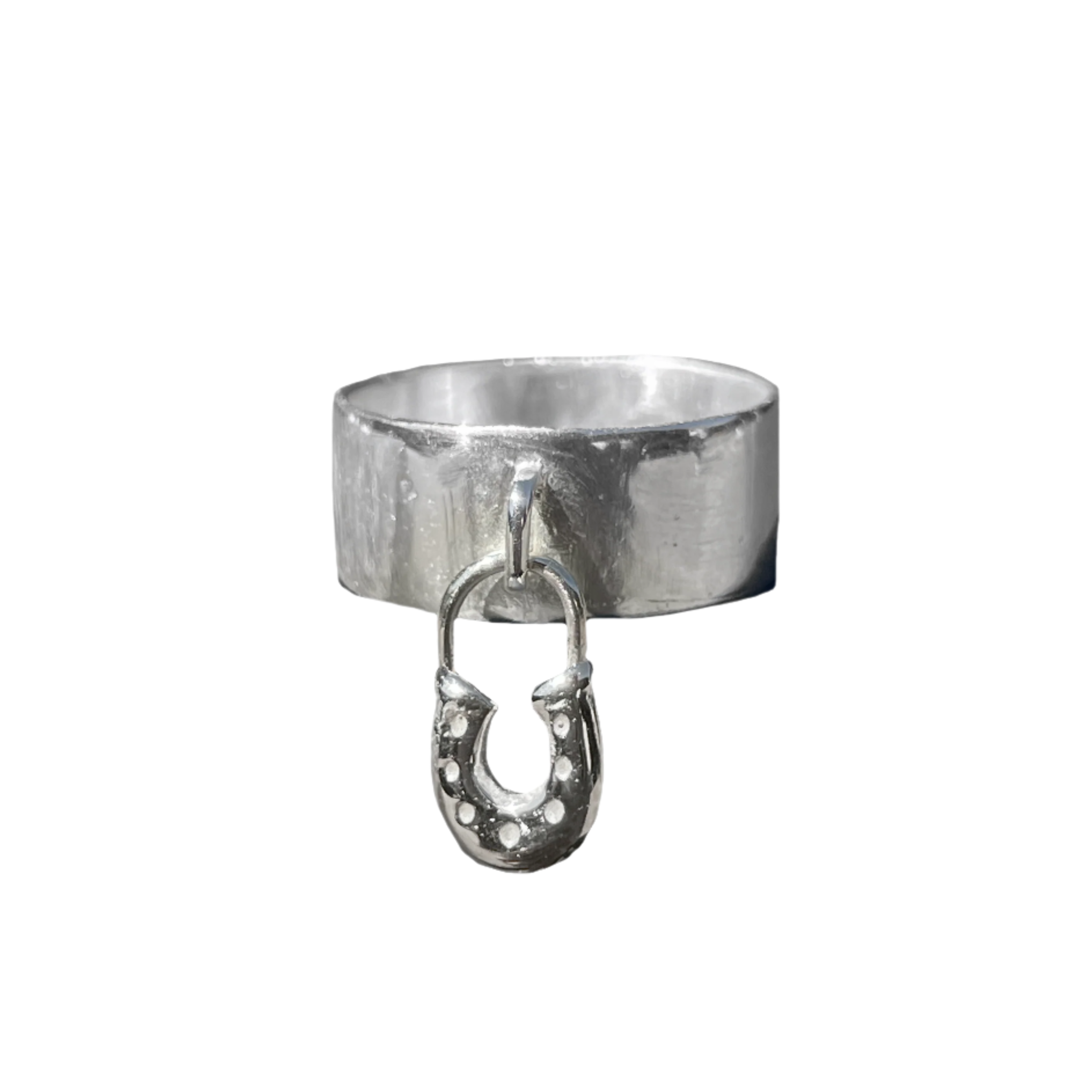 Sterling Silver Men's Horse & Horseshoe Ring 6.55 gr Size 9