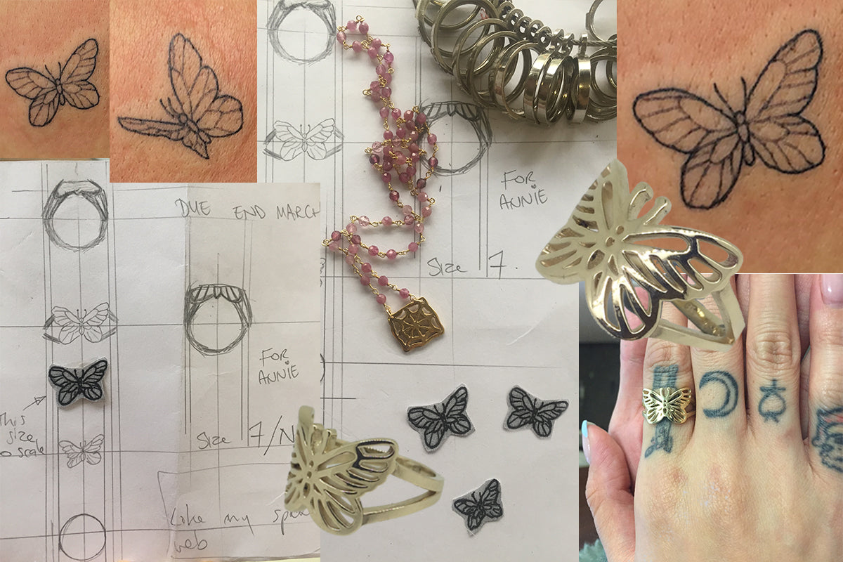 Annie’s Butterfly – transform your tattoo into a piece of handmade jewellery that will last a lifetime and to be passed down through the generations.