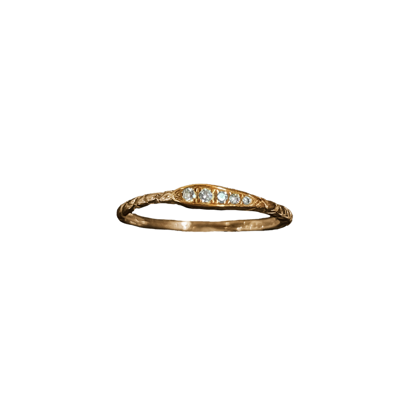 5 Diamond Set Ouroboros Snake Ring