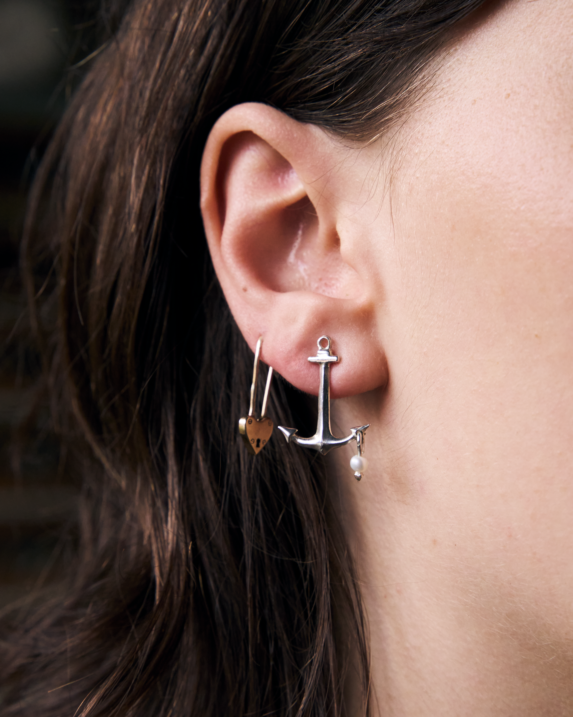 Anchor of Pearl Stud Earring - Sterling Silver