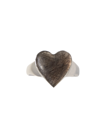 Puffed Heart Memorial Ring - Sterling Silver
