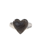 Puffed Heart Memorial Ring - Sterling Silver