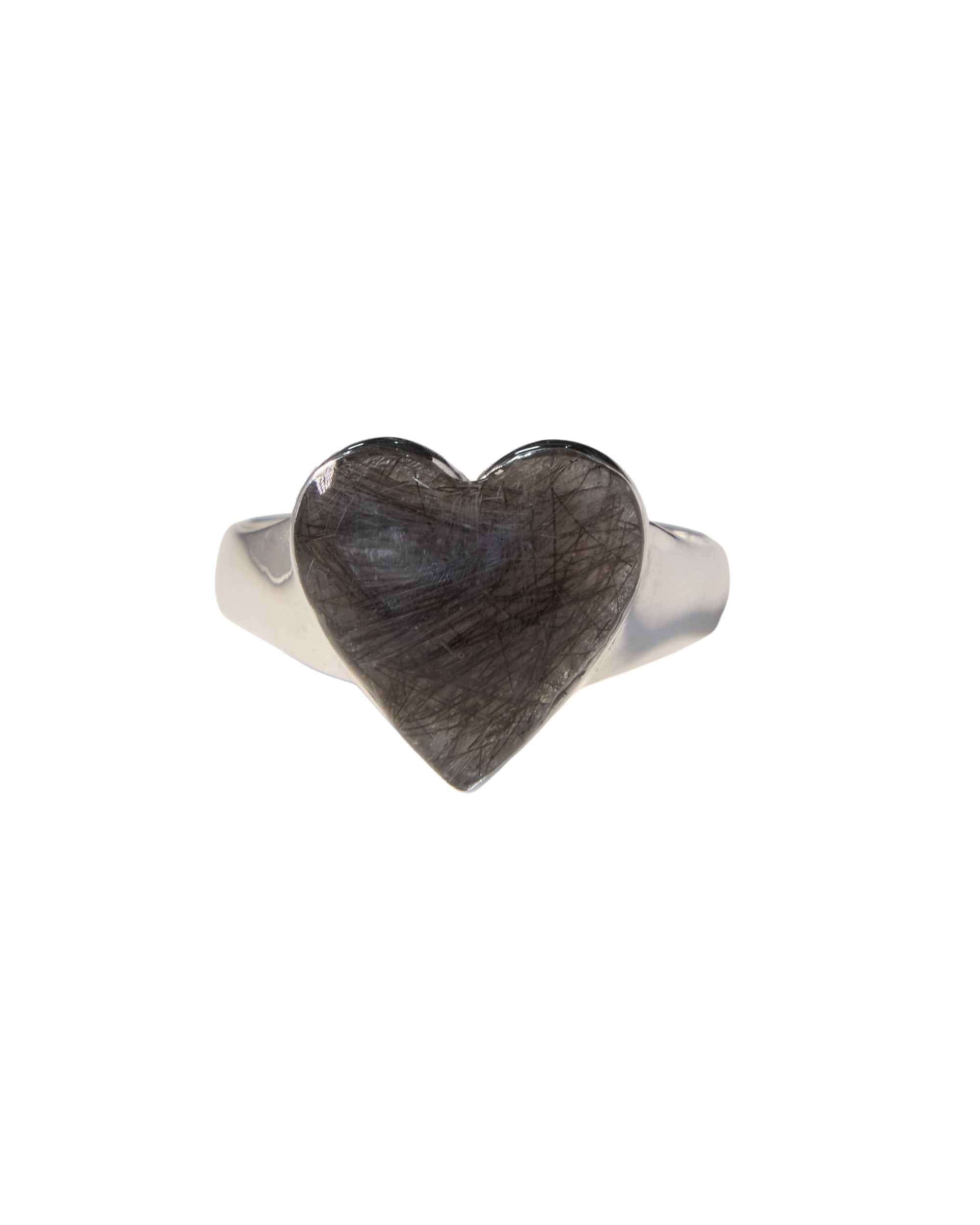 Puffed Heart Memorial Ring - Sterling Silver