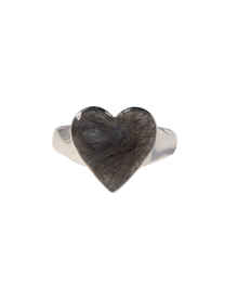 Puffed Heart Memorial Ring - Sterling Silver