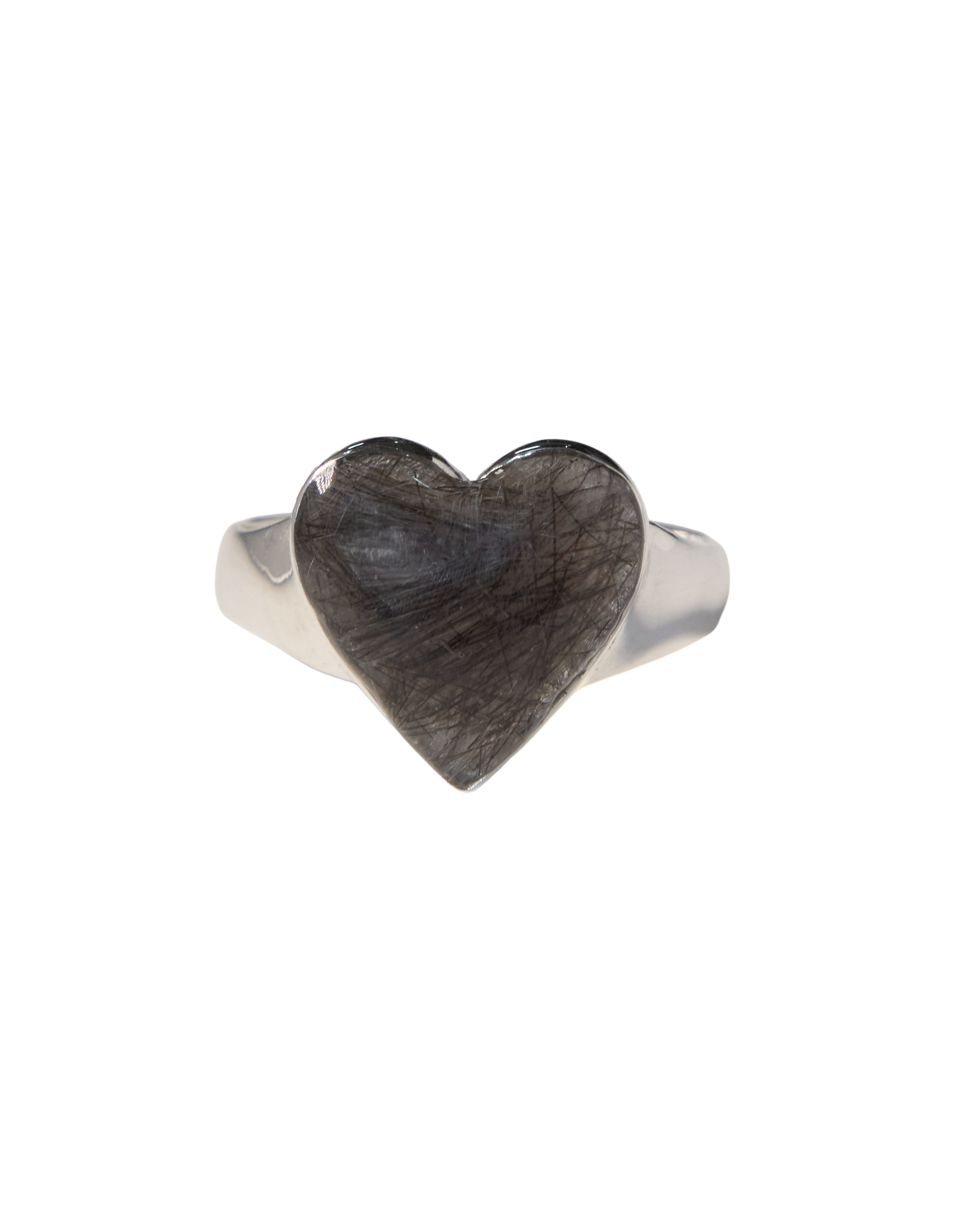 Puffed Heart Memorial Ring - Sterling Silver
