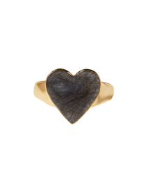 Puffed Heart Memorial Ring - Solid 9K Gold