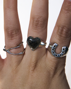 Puffed Heart Memorial Ring - Sterling Silver