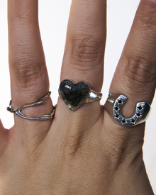 Puffed Heart Memorial Ring - Sterling Silver