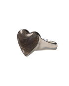 Puffed Heart Memorial Ring - Sterling Silver