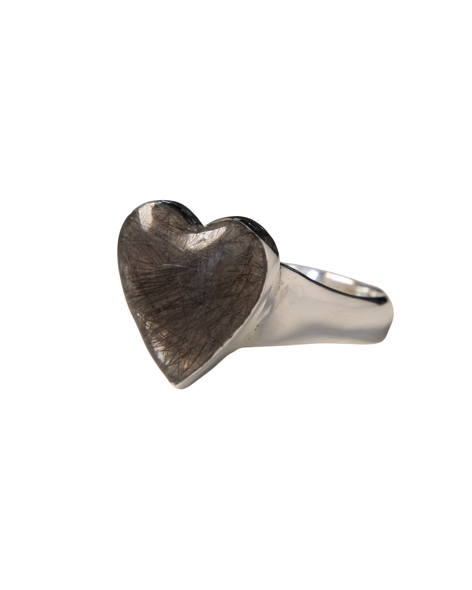 Puffed Heart Memorial Ring - Sterling Silver
