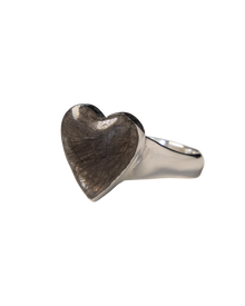 Puffed Heart Memorial Ring - Sterling Silver