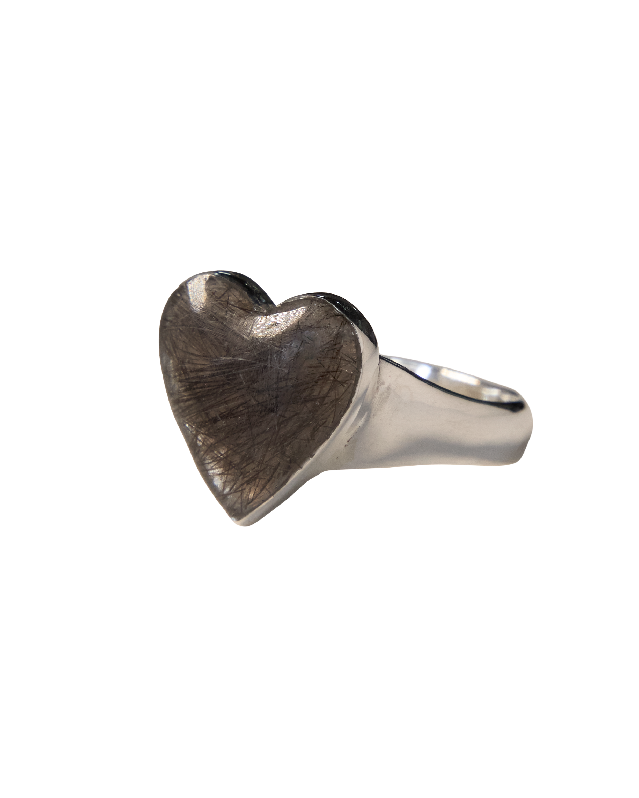 Puffed Heart Memorial Ring - Sterling Silver