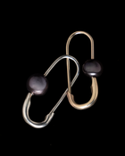 Black Pearl Safety Pin Earring - Sterling Silver