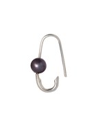 Black Pearl Safety Pin Earring - Sterling Silver