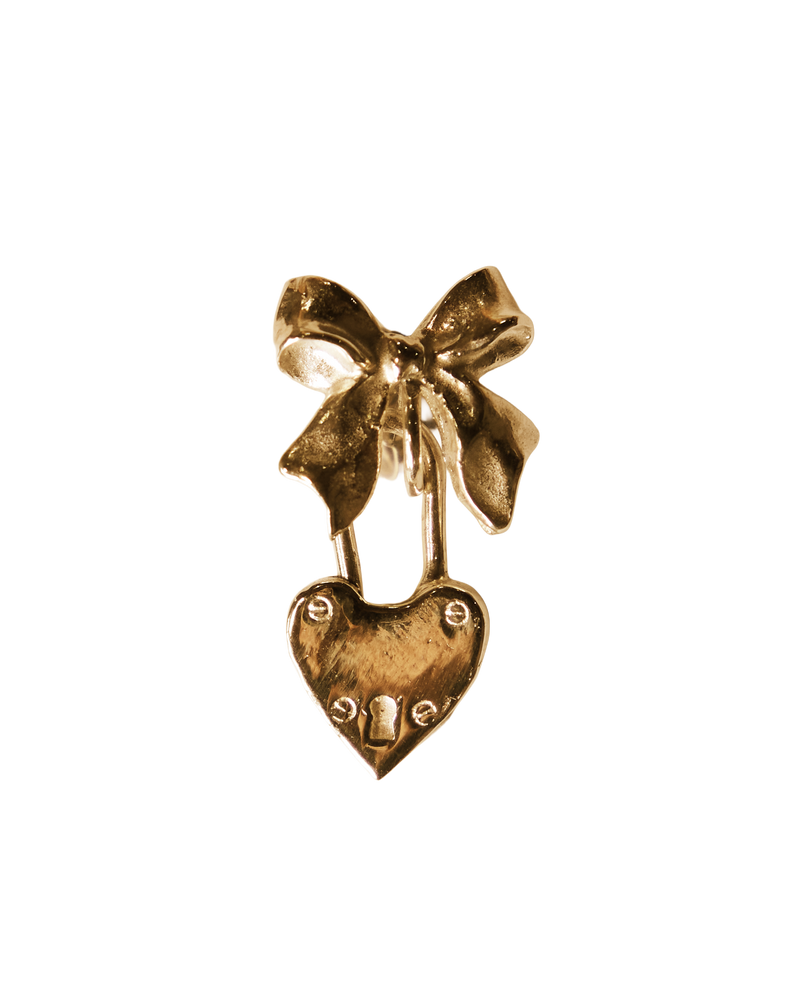 Wrap My Heart in a Bow Stud Earring - 9K Yellow Gold