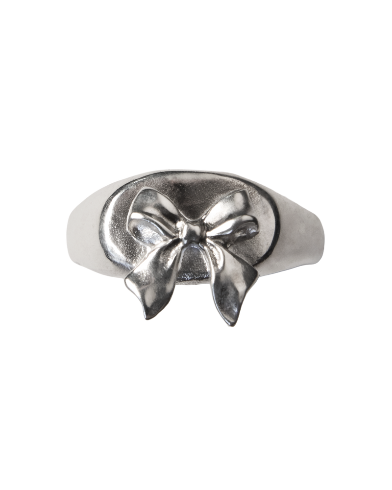 Bow Signet Ring - Sterling Silver