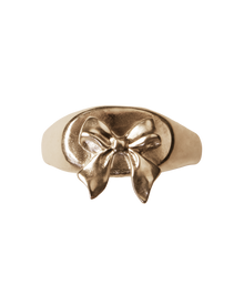 Bow Signet Ring - Solid 9K Gold
