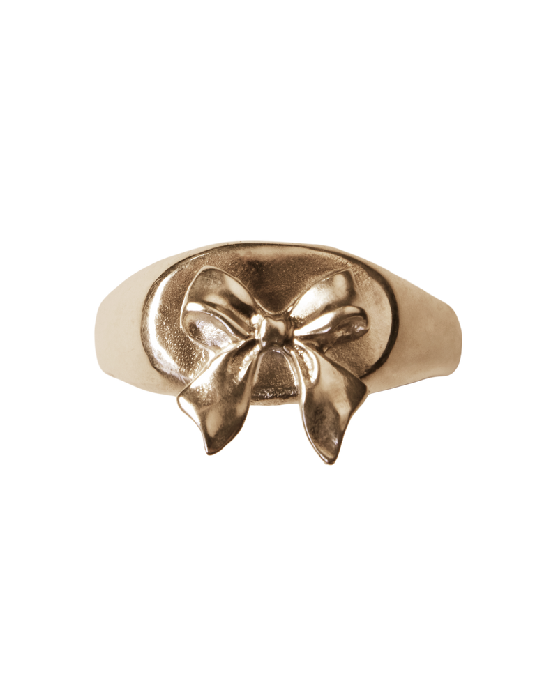 Bow Signet Ring - Solid 9K Gold