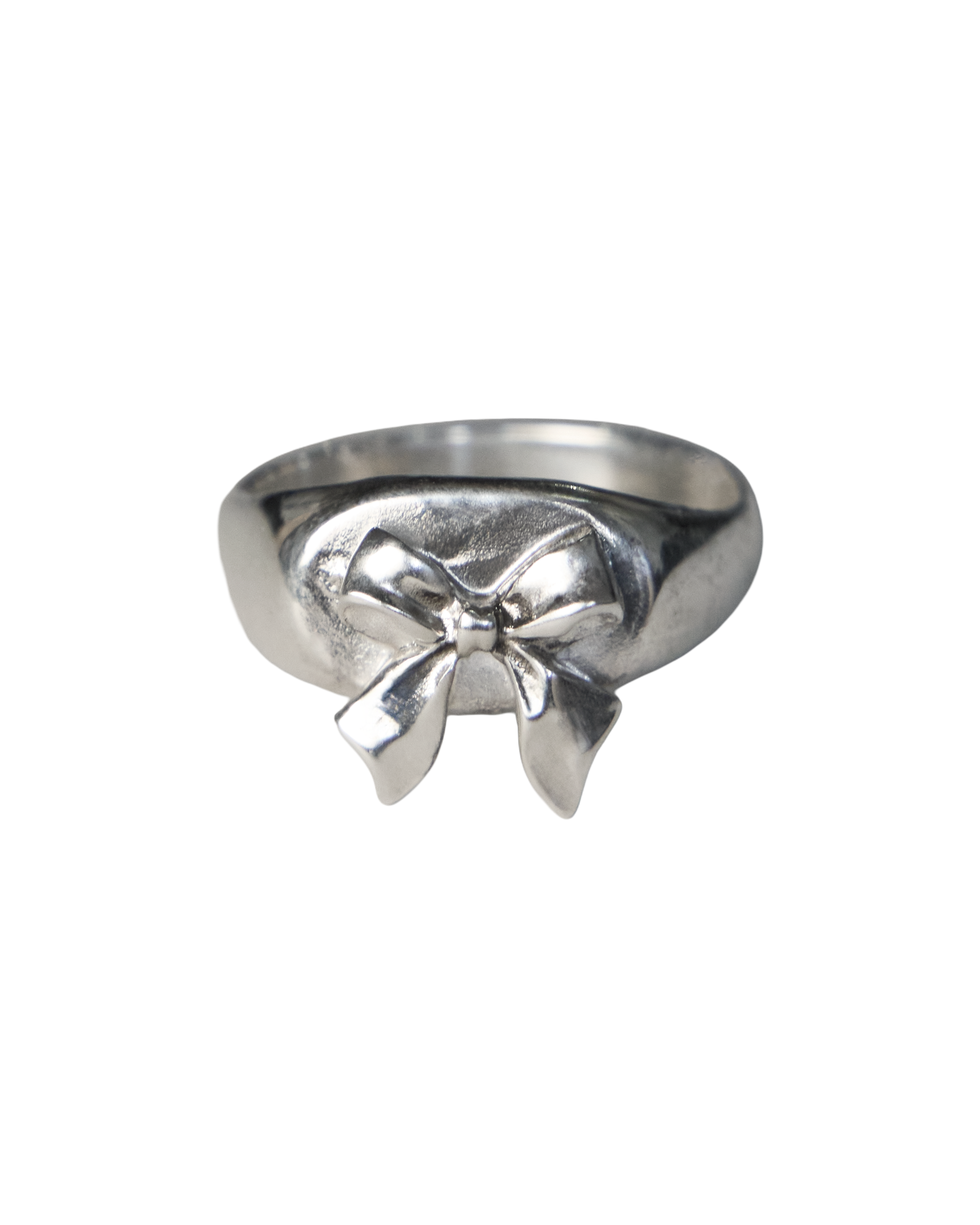 Bow Signet Ring - Sterling Silver