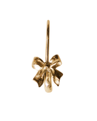 Ribbon Bow Safety Pin Earring - Sterling Silver