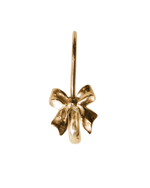 Ribbon Bow Safety Pin Earring - Sterling Silver