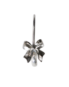 Ribbon Bow Safety Pin Earring - Sterling Silver