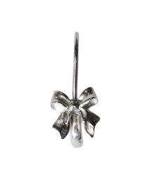 Ribbon Bow Safety Pin Earring - Sterling Silver