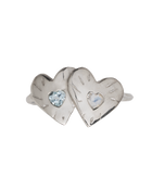 Double Rays Heart of Hearts Ring - Solid Sterling Silver