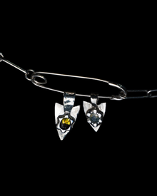 Pastel Sapphire Spade Pendant - Solid Sterling Silver