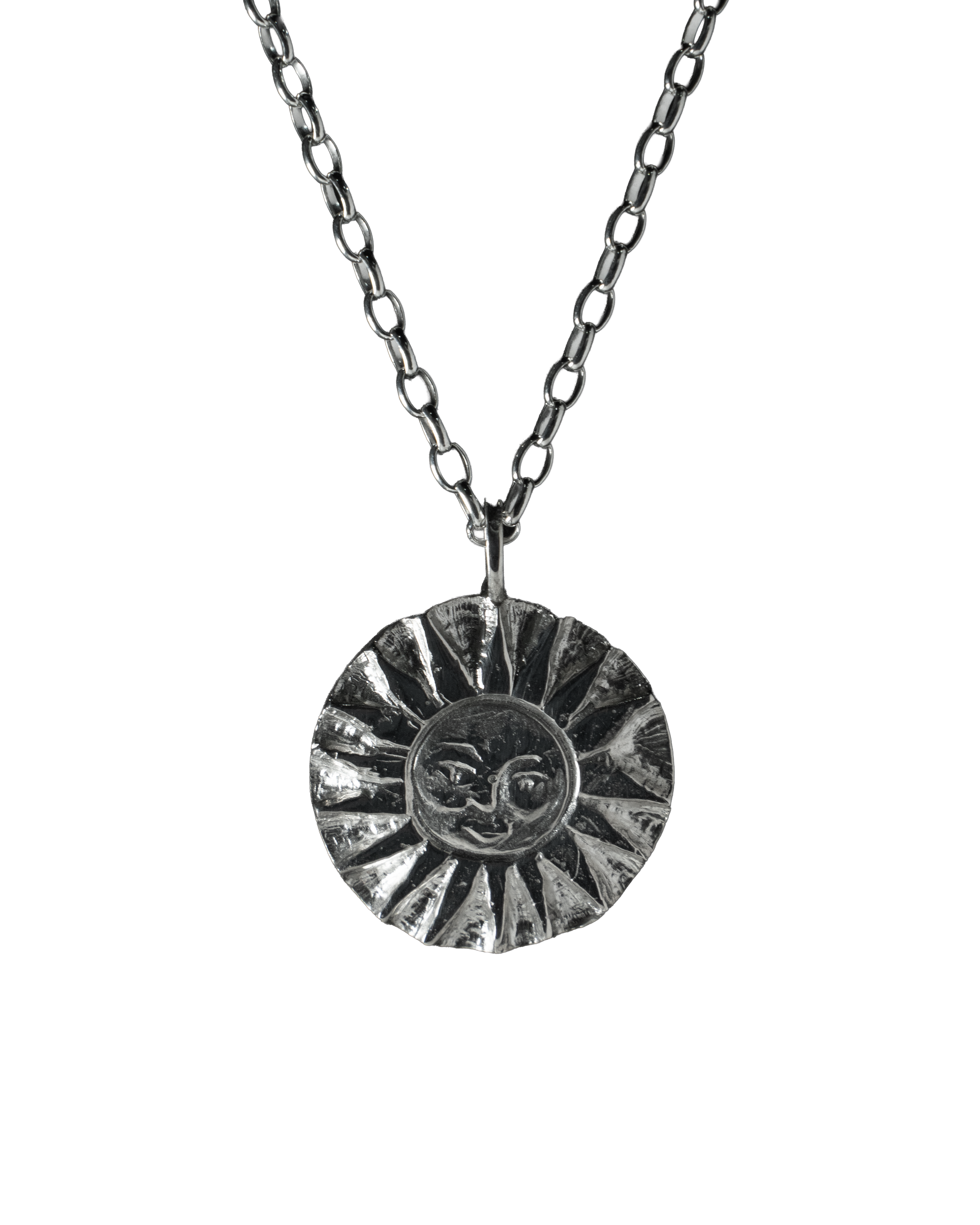 SunMoonSun Medallion Necklace - Sterling Silver