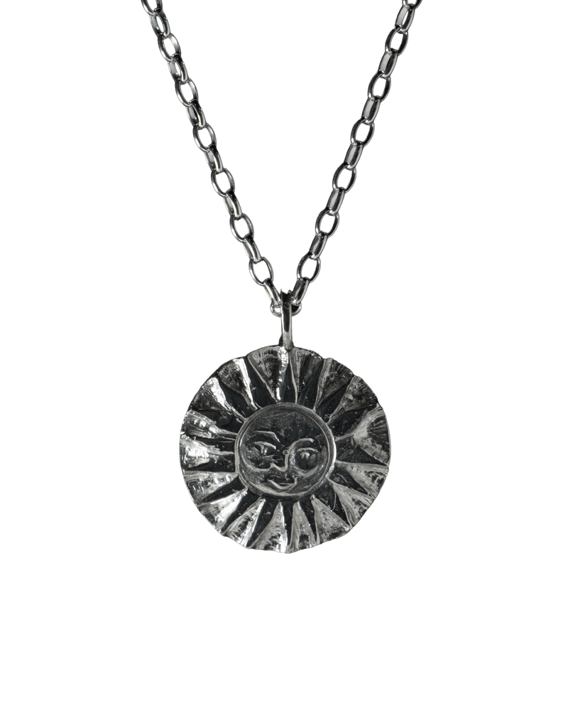 SunMoonSun Medallion Necklace - Sterling Silver