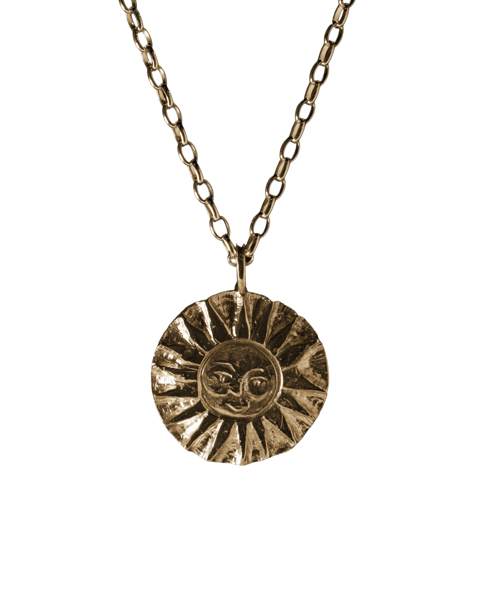 SunMoonSun Medallion Pendant - Solid 9K Gold