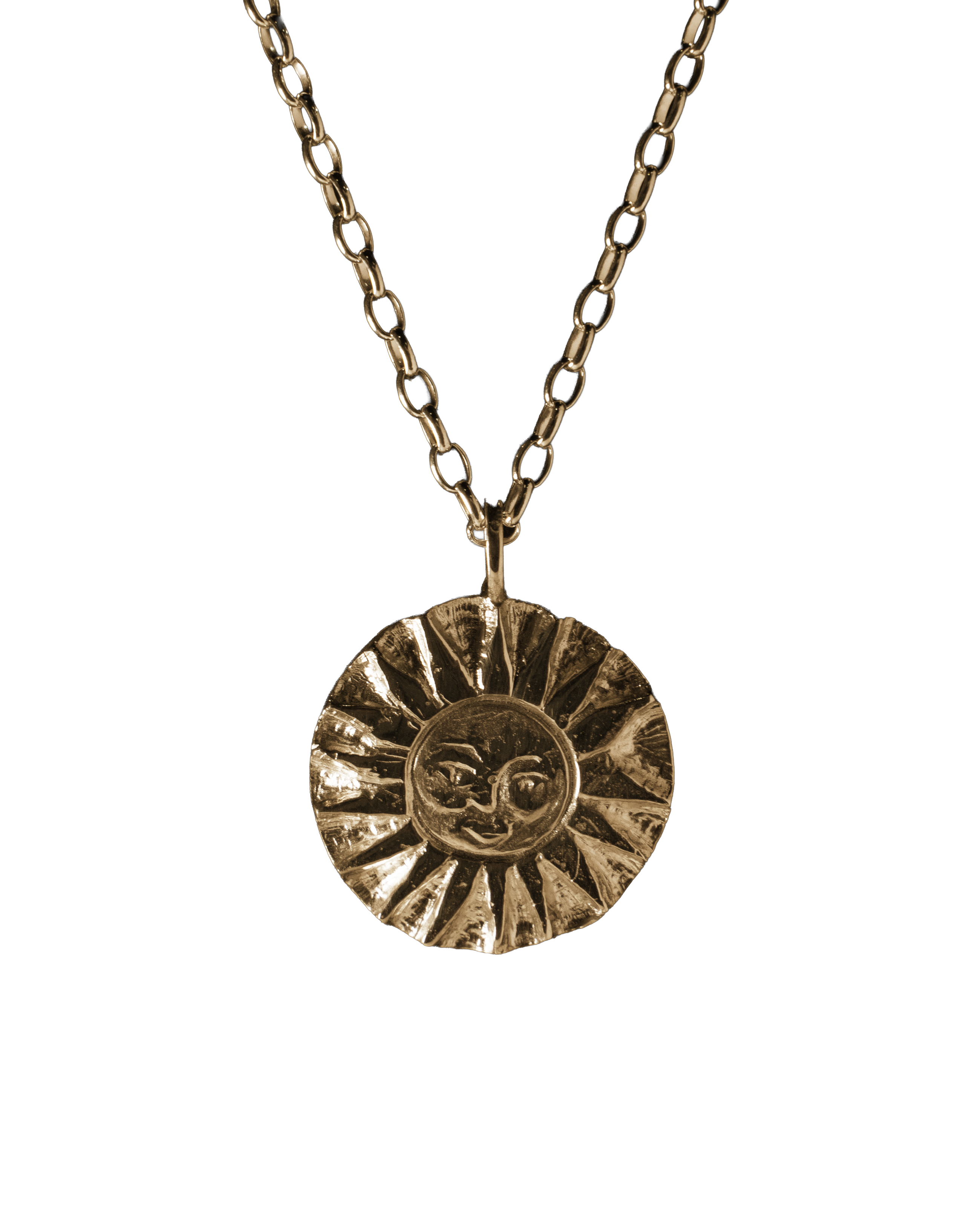 SunMoonSun Medallion Pendant - Solid 9K Gold