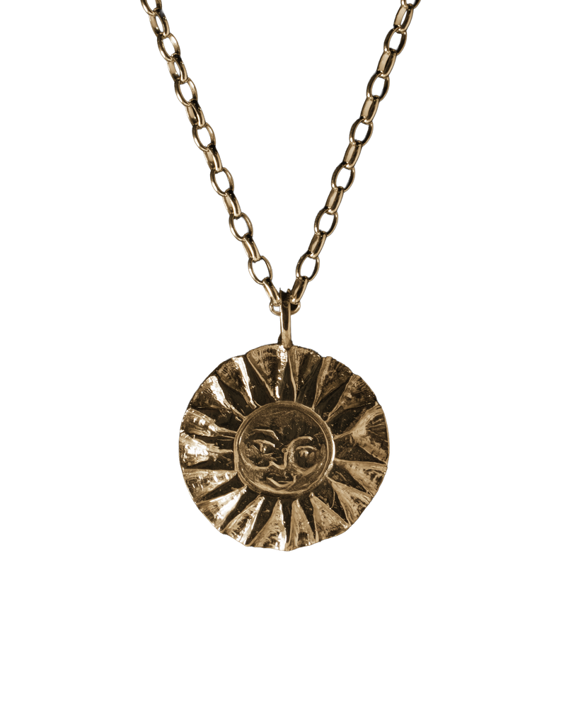 SunMoonSun Medallion Pendant - Solid 9K Gold