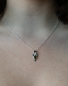 Parti Sapphire Spade Pendant - Solid Sterling Silver