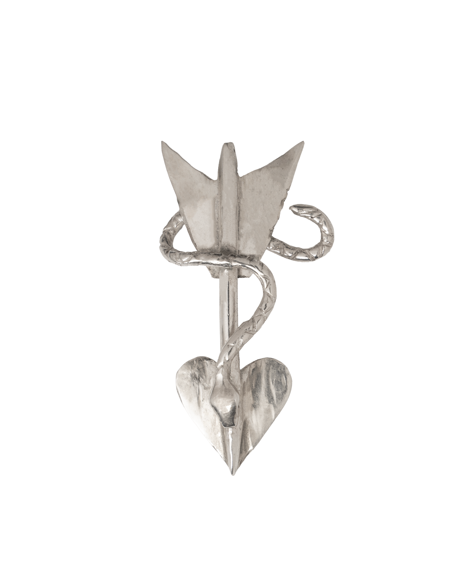 Serpent Wrapped Arrow Broach - Sterling Silver