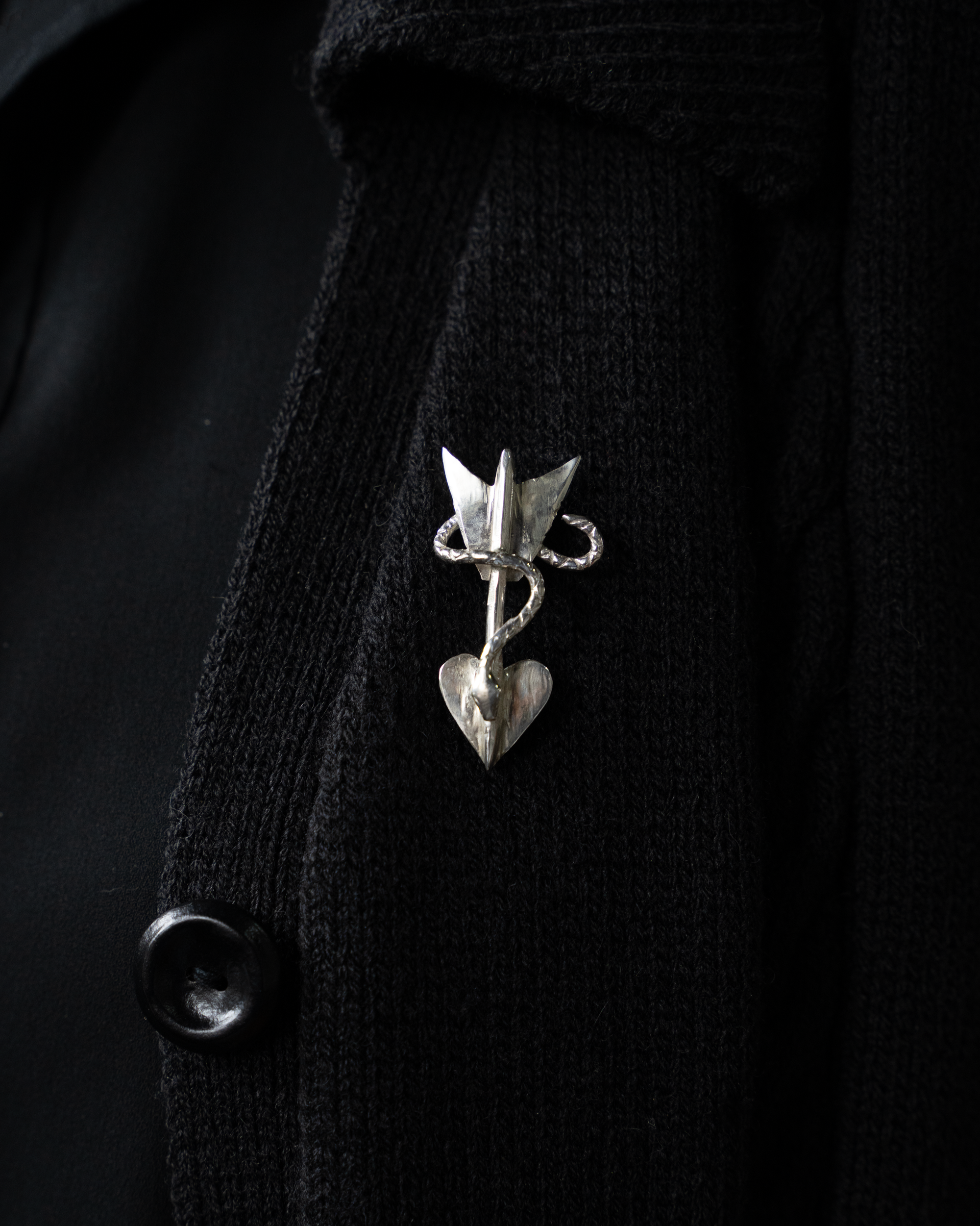 Serpent Wrapped Arrow Broach - Sterling Silver