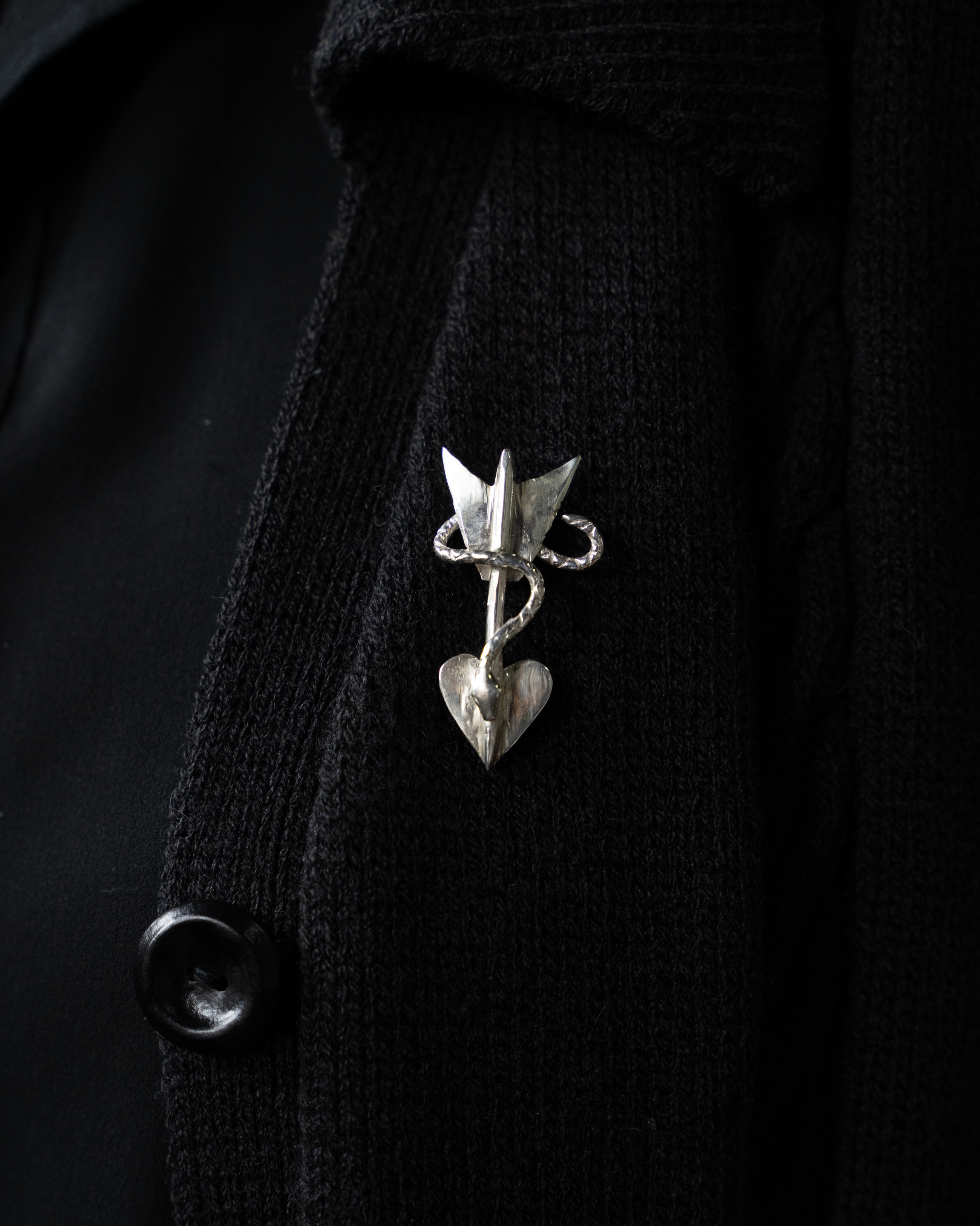 Serpent Wrapped Arrow Broach - Sterling Silver