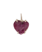 Raw Heart Ruby Necklace - Sterling Silver