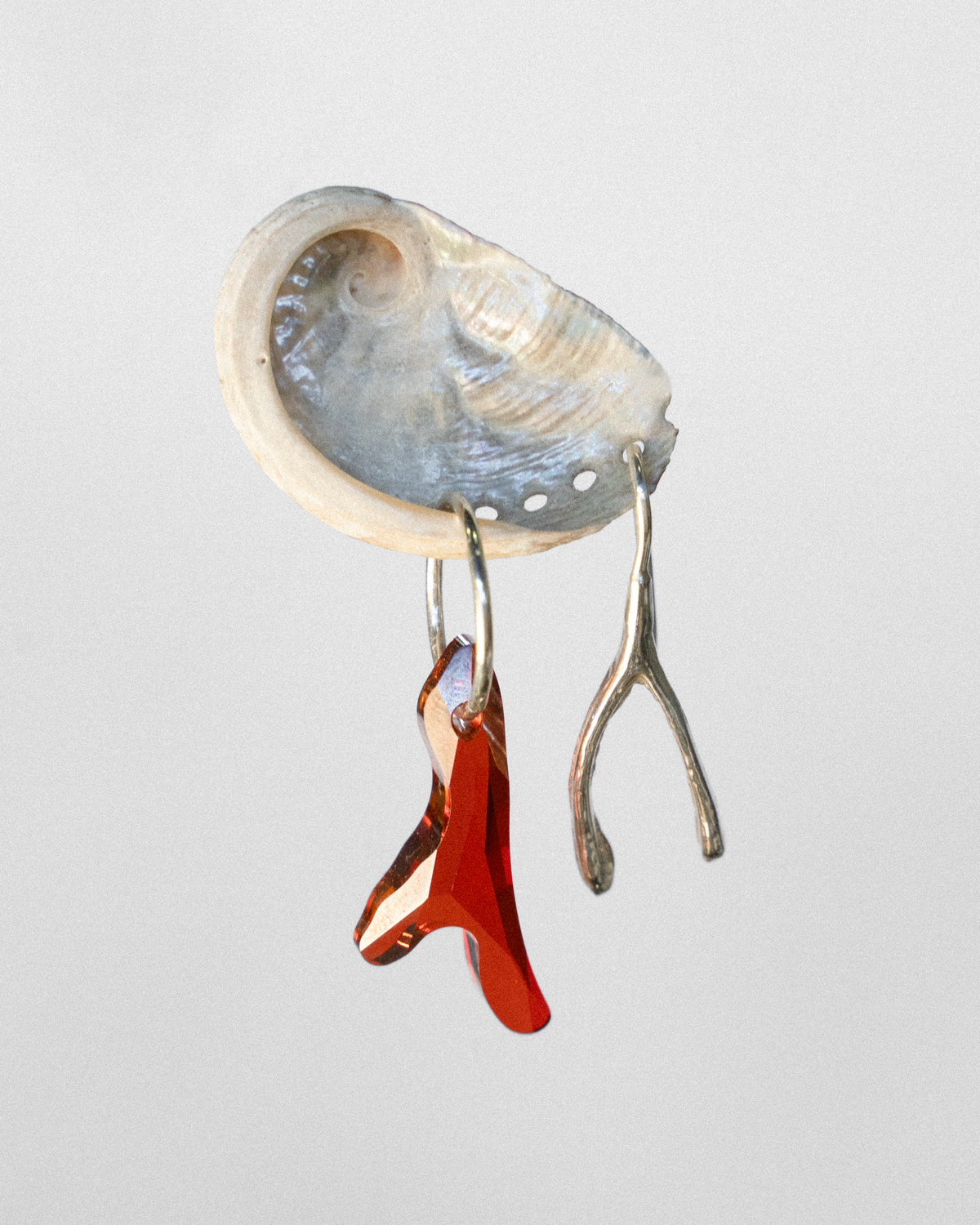 Swarovski Coral Small Hoop - Solid 9k Gold