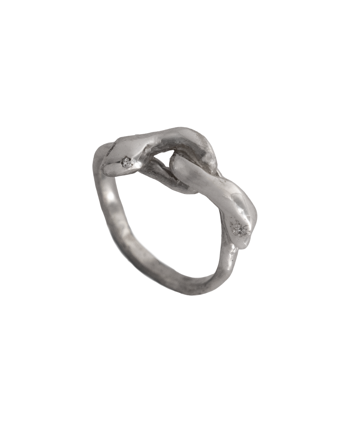 Serpent & the Swan Love Knot Ring - Sterling Silver