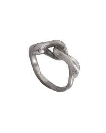 Serpent & the Swan Love Knot Ring - Sterling Silver