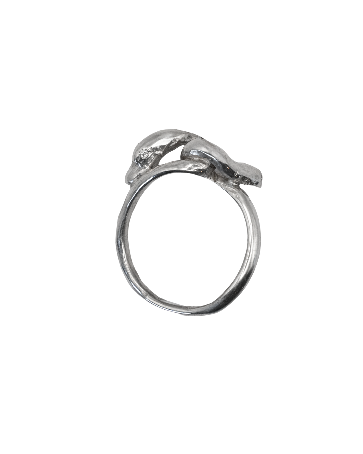 Serpent & the Swan Love Knot Ring - Sterling Silver