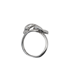Serpent & the Swan Love Knot Ring - Sterling Silver