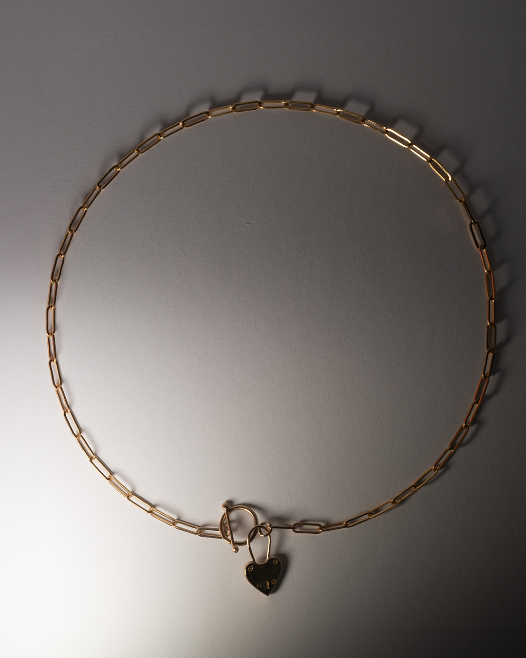 Heart Fob Padlock Necklace - Solid 9K Gold