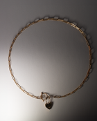 Heart Fob Padlock Necklace - Solid 9K Gold