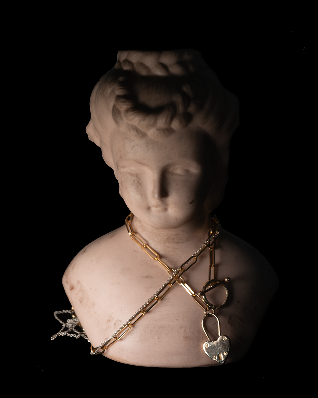 Heart Fob Padlock Necklace - Solid 9K Gold