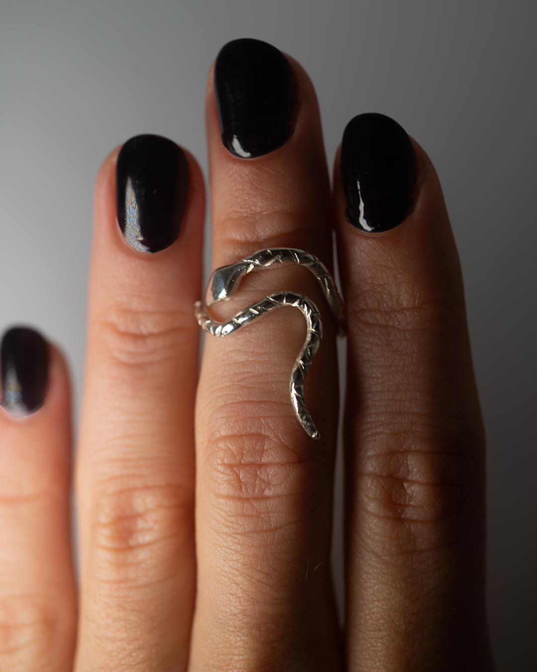 Serpentine Snake Ring - Sterling Silver